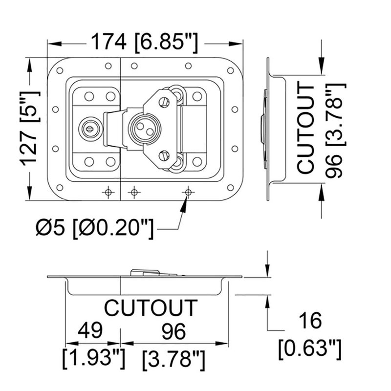 L911/537z groot vlinderslot met verzet afsluitbaar automatisch