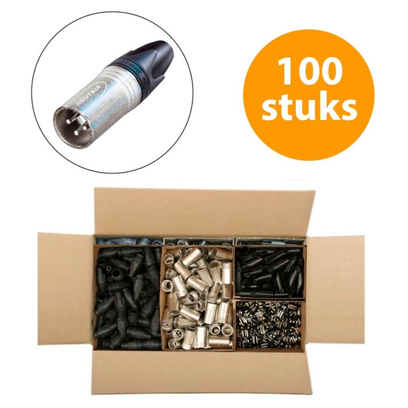 NC3MXX-D Male XLR kabeldeel 3p 100 stuks