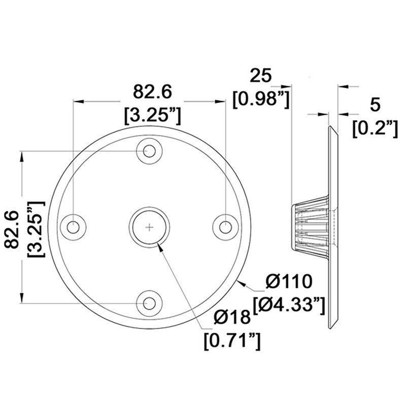 M3555 speaker inbouwflens met M20 schroefdraad