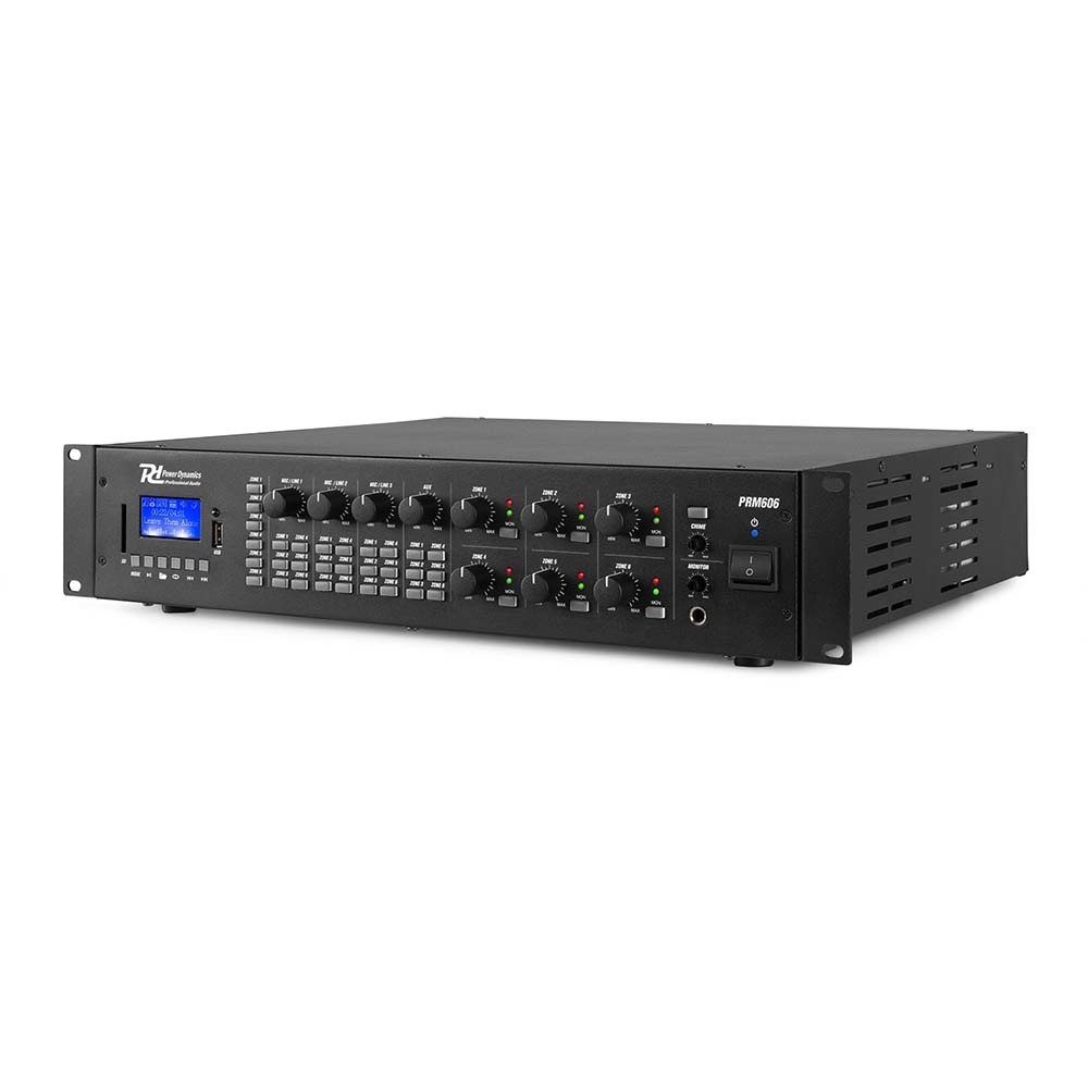 Power Dynamics PRM606 100 volt 6-zone versterker 6x 60W afbeelding