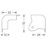 4023BLK Luidsprekerhoek zwart