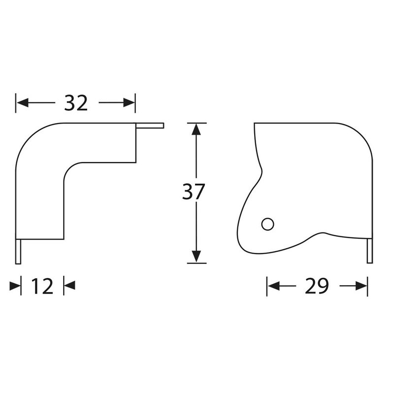 4023BLK Luidsprekerhoek zwart