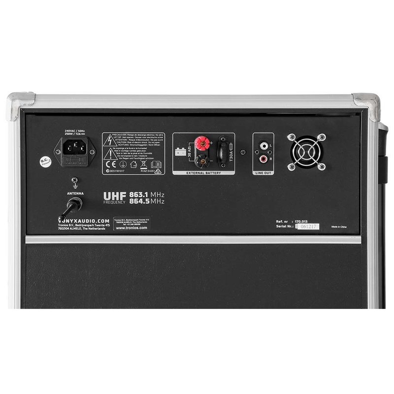 ST180 mobiele geluidsinstallatie op accu met draadloze microfoons