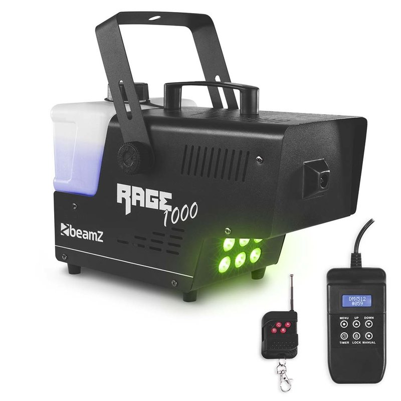 Rage 1000LED rookmachine met RGB licht & draadloze afstandsbediening