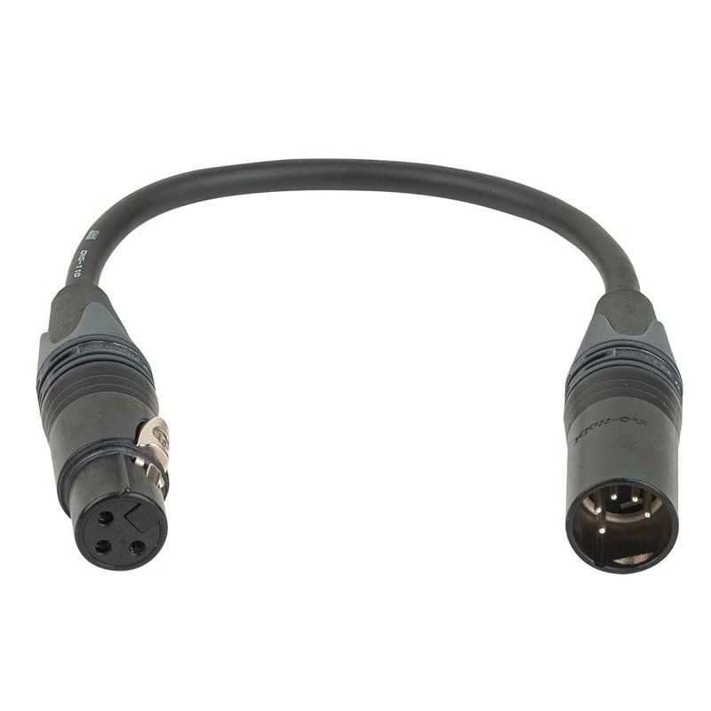 DAP FLA45 Neutrik 3-polig female naar 5-polig male DMX verloopkabel 25cm FLA45 Neutrik 3-polig female naar 5-polig male DMX verloopkabel 25cm