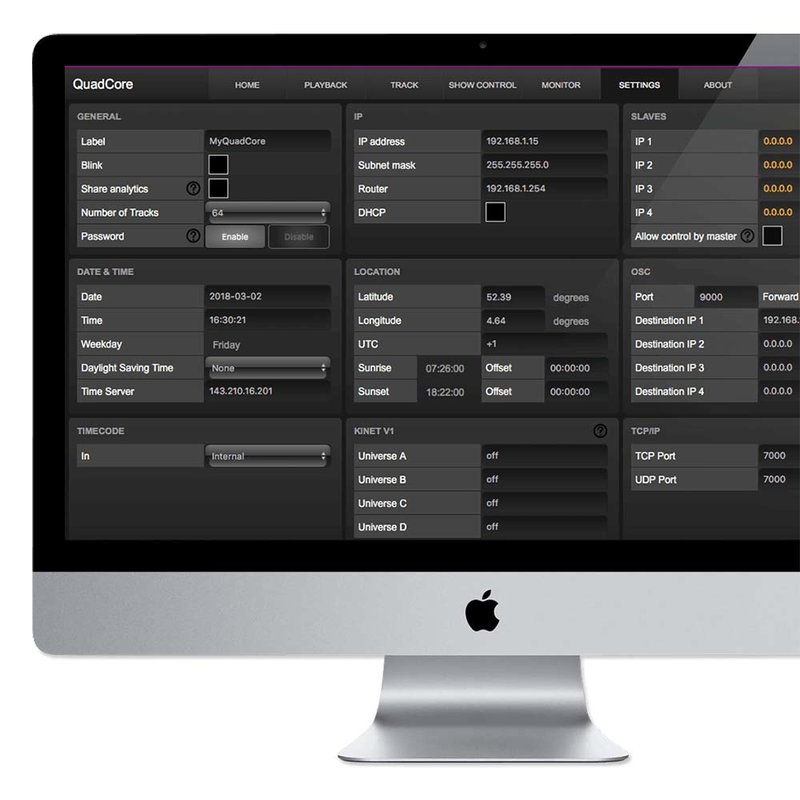 QuadCore DMX lichtcontroller & interface 2048 kanalen