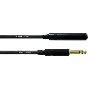 Cordial CFM 3 VK stereo 6,3 mm jack male naar female verlengkabel 3m