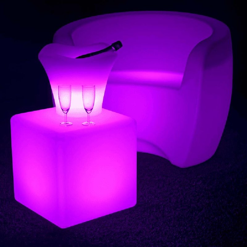 C-40 decoratieve lichtkubus op accu 40cm 16 kleuren