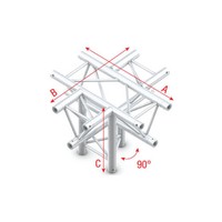 Showtec DT22 Decotruss 024 5-weg kruis met down 90g apex down DT22 Decotruss 024 5-weg kruis met down 90g apex down