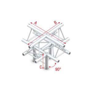 Showtec DT22 Decotruss 025 5-weg kruis met down 90g apex up