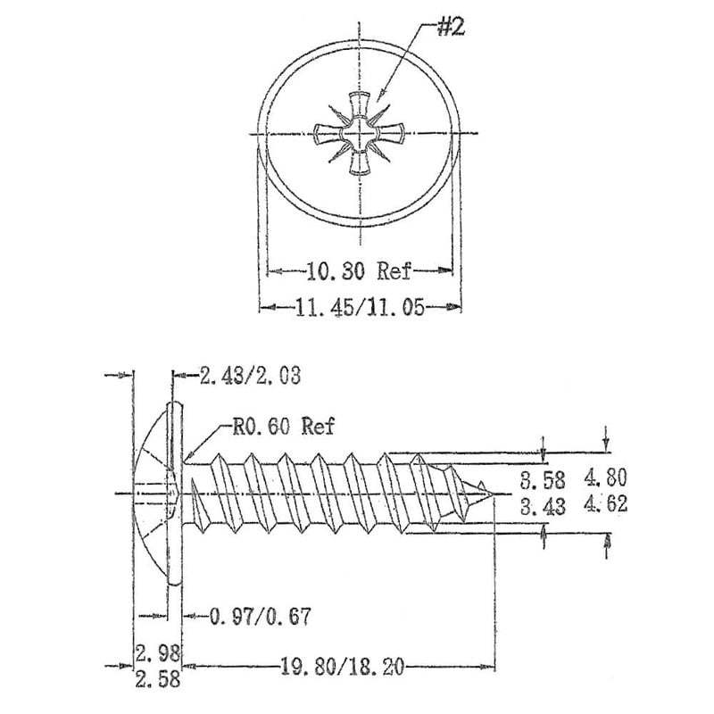 Zwarte 19mm schroeven (20 stuks)