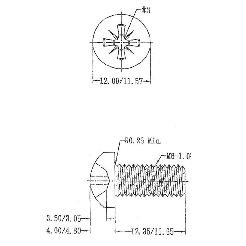 Adam Hall M6x12mm bout zwart (20 stuks) M6x12mm bout zwart (20 stuks)