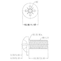 M6 x 16mm bout zilver (20 stuks)