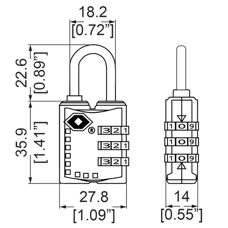 L0922-TSA-COMBI combinatie hangslot