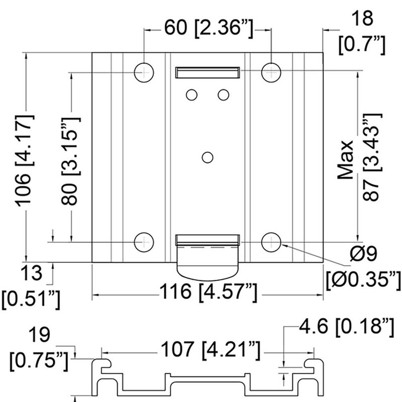 Penn Elcom W0090/HD bevestigingsplaat voor zwenkwielen W0090/HD bevestigingsplaat voor zwenkwielen