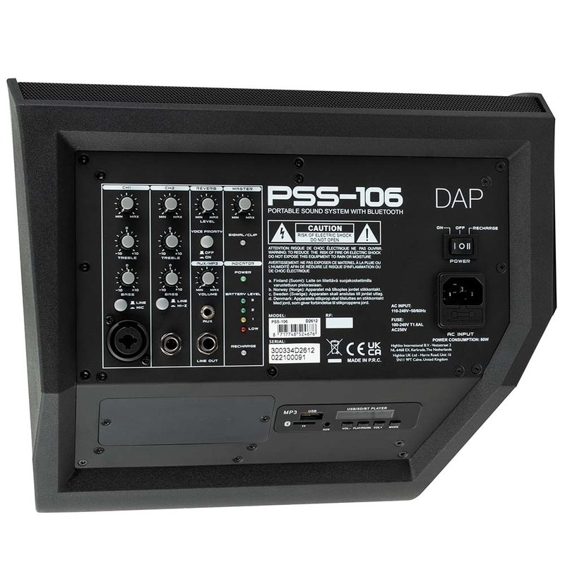 DAP PSS-106 mobiele geluidsset op accu met BT & MP3 PSS-106 mobiele geluidsset op accu met BT & MP3