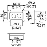 Penn Elcom D0941K-TR-2 inbouwschotel 2x gat voor powerCON TRUE1 zwart D0941K-TR-2 inbouwschotel 2x gat voor powerCON TRUE1 zwart