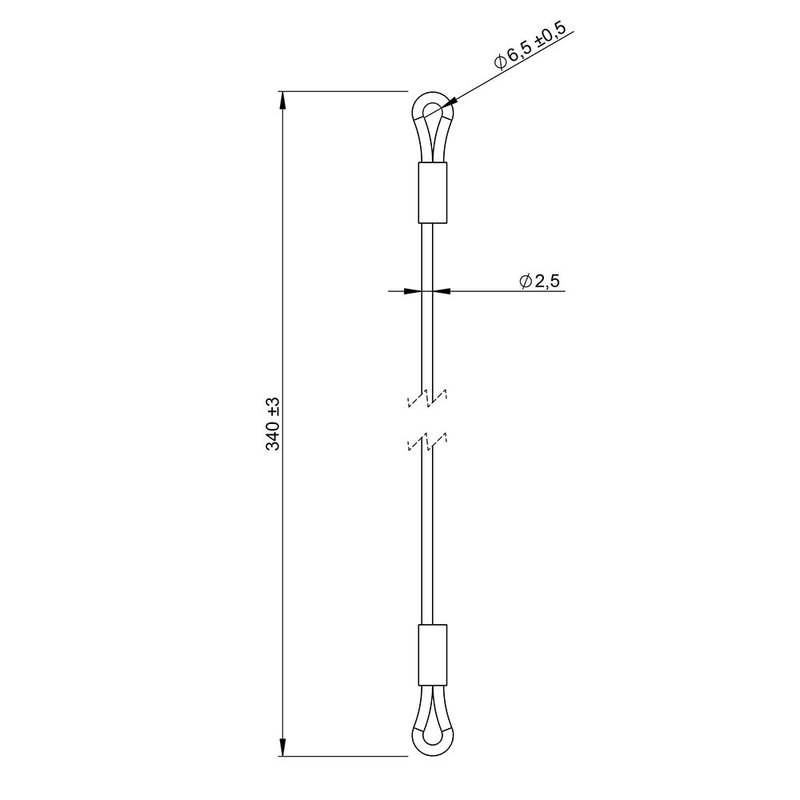 2715 Dekselstop staalkabel 34cm