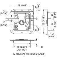 Penn Elcom L907/928/10 vlinderslot medium met verzet & sluitlip 10mm diep L907/928/10 vlinderslot medium met verzet & sluitlip 10mm diep