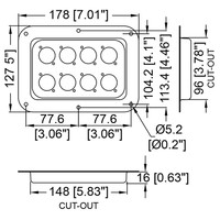 Penn Elcom D022Z inbouwschotel 8x D-size zilver D022Z inbouwschotel 8x D-size zilver