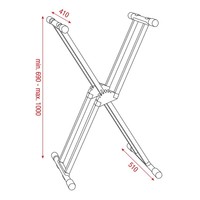 Keyboardstandaard dubbele X-vorm