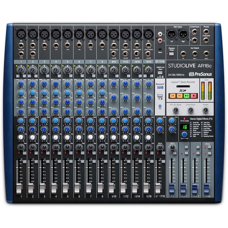 PreSonus StudioLive AR16c analoge mixer met 18x4 USB audio interface StudioLive AR16c analoge mixer met 18x4 USB audio interface