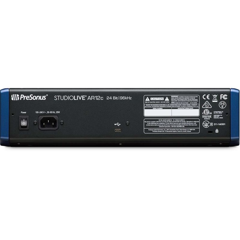 PreSonus StudioLive AR12c analoge mixer met 14x4 USB audio interface StudioLive AR12c analoge mixer met 14x4 USB audio interface