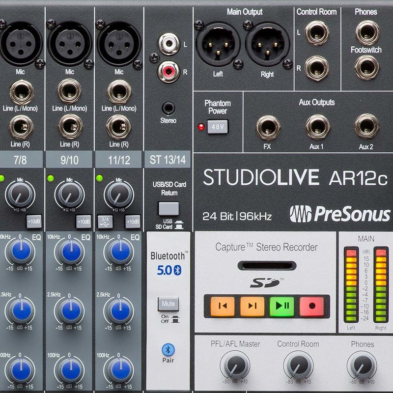 PreSonus StudioLive AR12c analoge mixer met 14x4 USB audio interface StudioLive AR12c analoge mixer met 14x4 USB audio interface