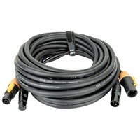 FP22 Pro Power True & 3p XLR stroom & DMX combikabel 15m