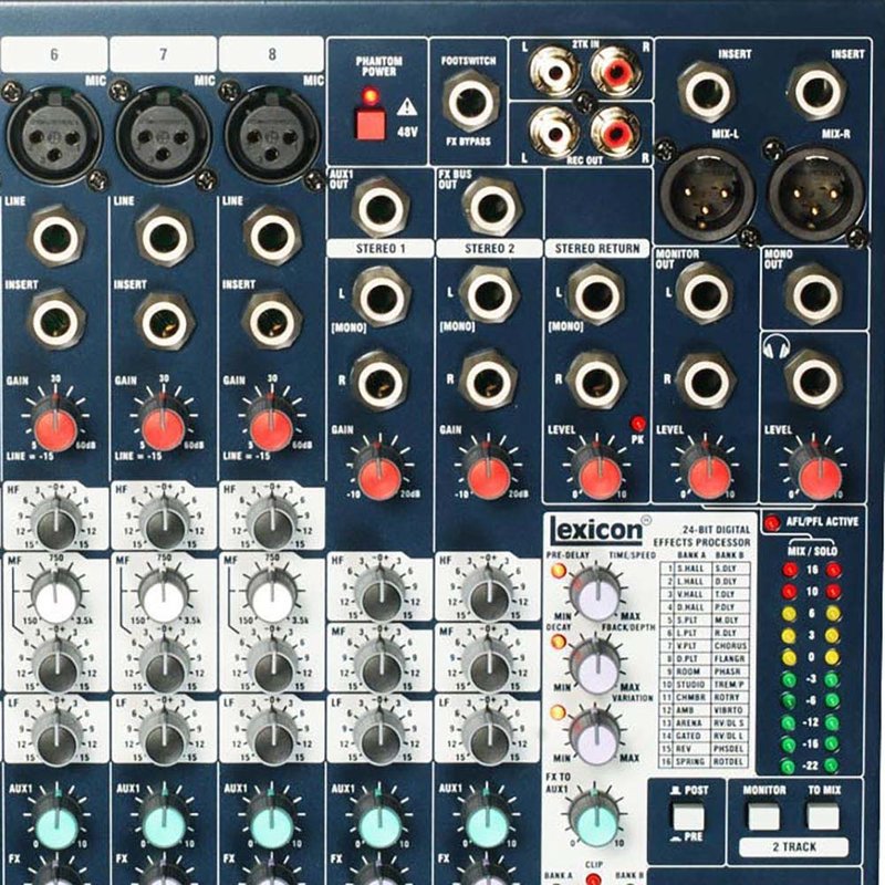 Soundcraft EFX8 8-kanaals analoge mixer met effecten EFX8 8-kanaals analoge mixer met effecten