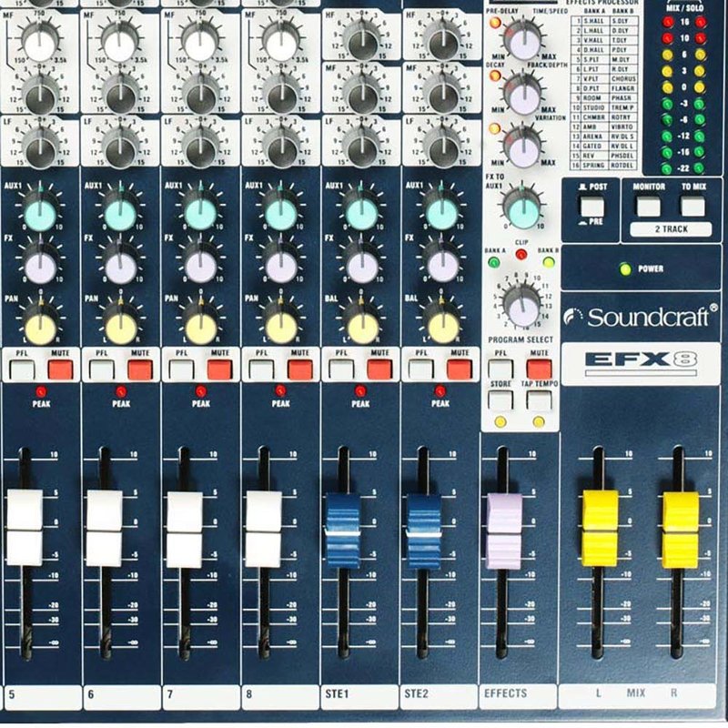Soundcraft EFX8 8-kanaals analoge mixer met effecten EFX8 8-kanaals analoge mixer met effecten