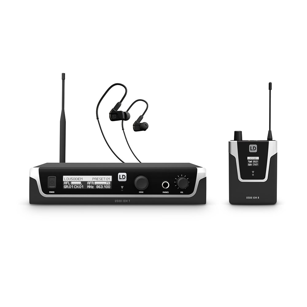 LD Systems U505 IEM HP draadloos in-ear monitor systeem met in-ears