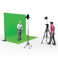 Pipe and drape Chromakey green screen 300x590cm