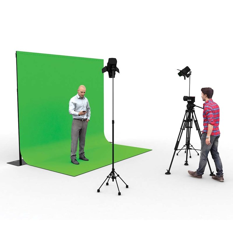 Pipe and drape Chromakey green screen 400x590cm