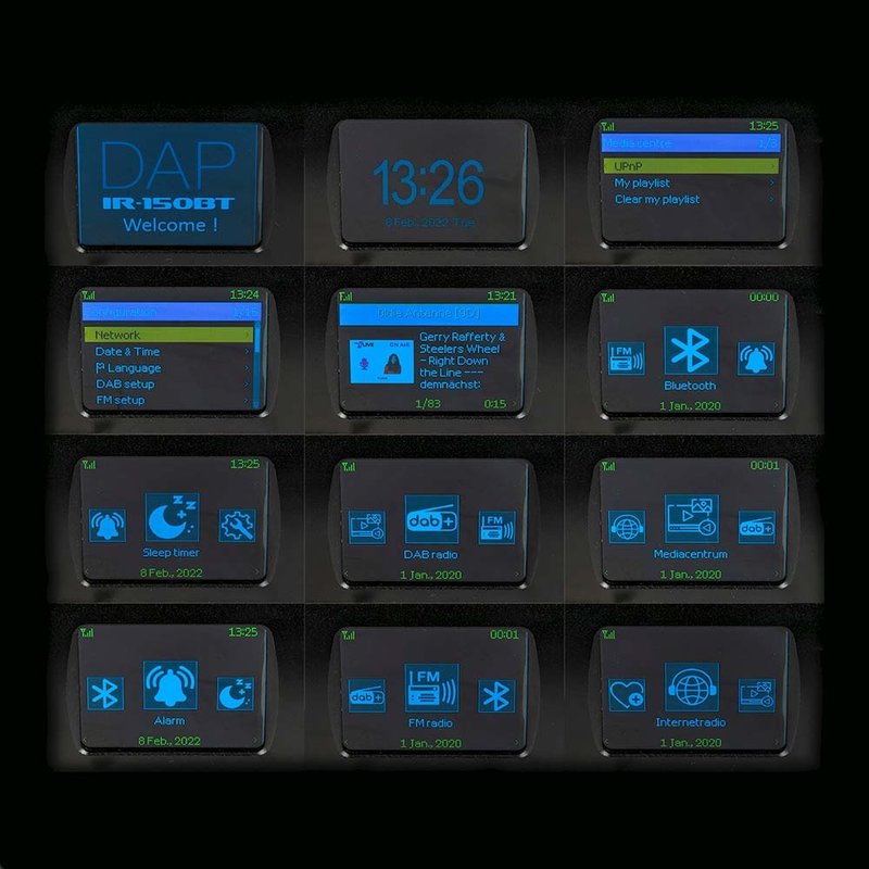 IR-150BT internetradio & mediaspeler met BT, DAB+ & FM 1HE