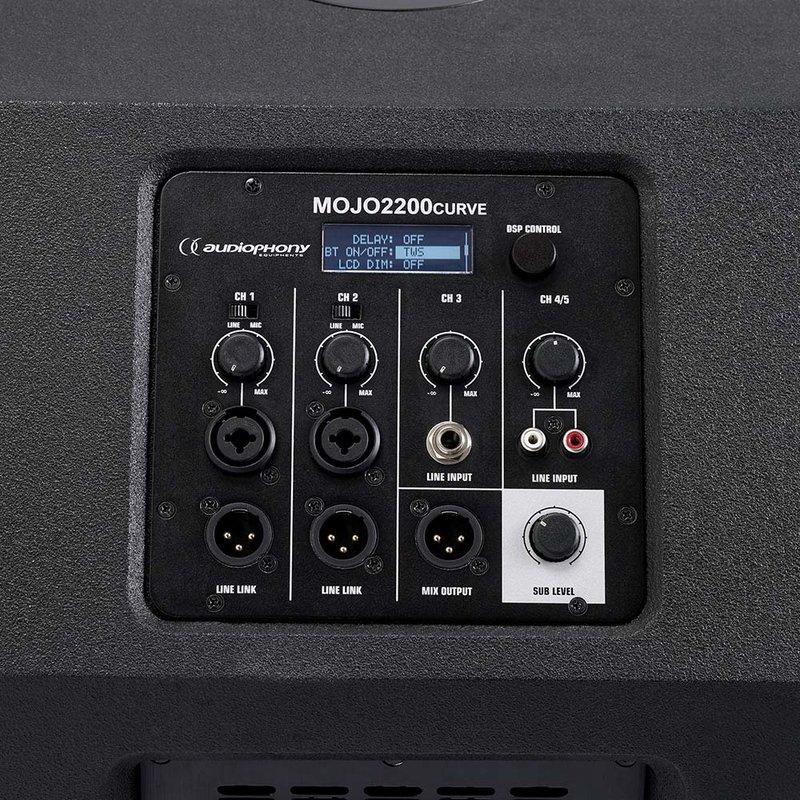 Audiophony MOJO2200curve actief PA systeem MOJO2200curve actief PA systeem