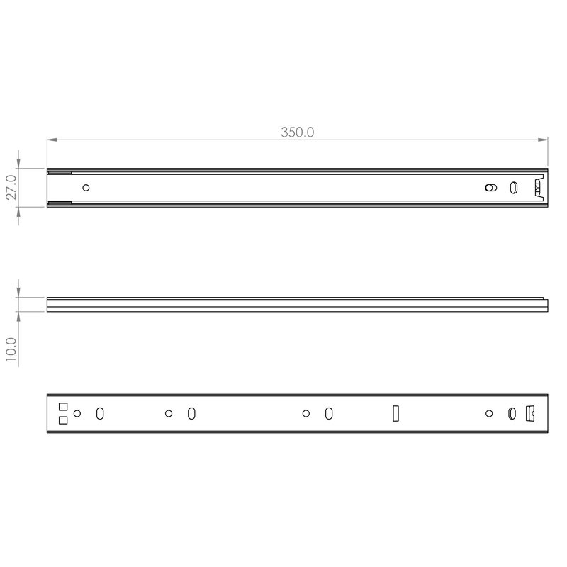 87364 ladegeleider 2/3 uitschuifbaar 350-590mm (2 stuks)