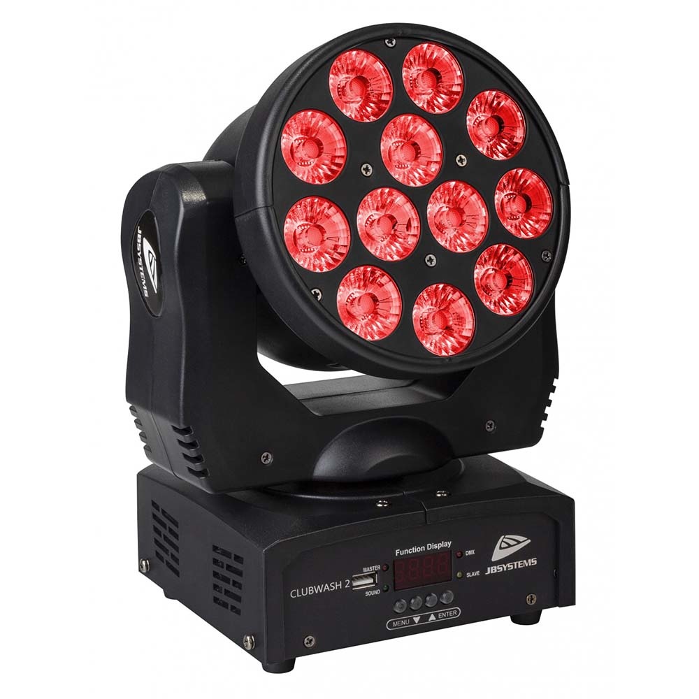 JB Systems Clubwash 2 wash LED moving head 12x 12W RGBWAUV afbeelding