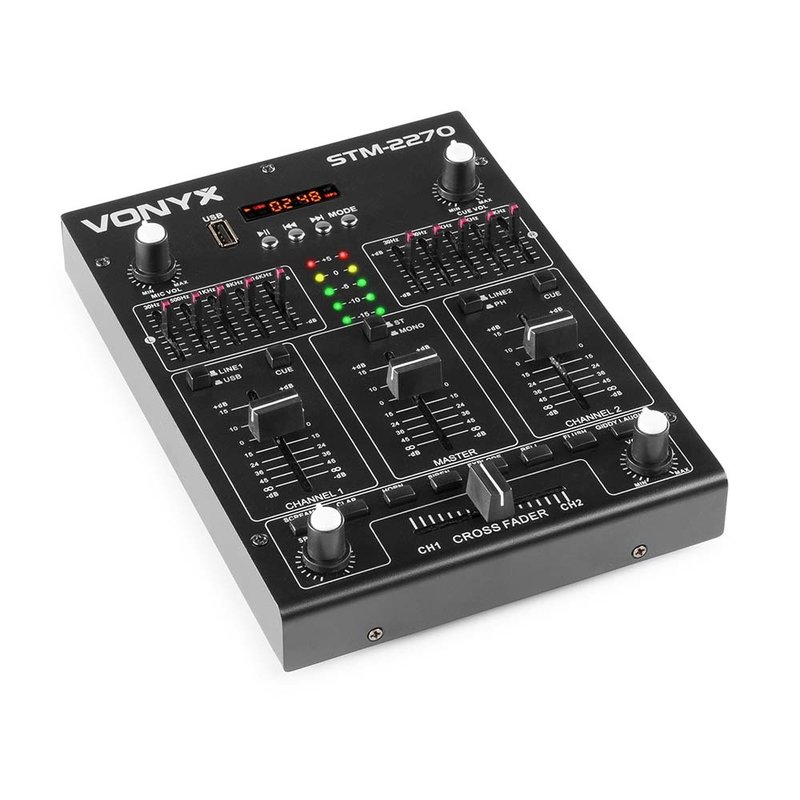 STM2270 4-kanaals mixer met effecten, BT, SD, USB & MP3