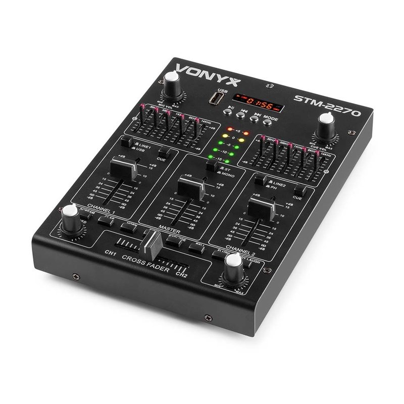 STM2270 4-kanaals mixer met effecten, BT, SD, USB & MP3