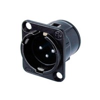 Neutrik NC3MDV-BAG Male XLR chassisdeel 3p zwart NC3MDV-BAG Male XLR chassisdeel 3p zwart