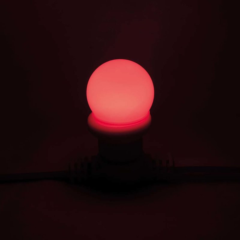 G45 E27 kunststof led-lamp voor prikkabel 1W rood