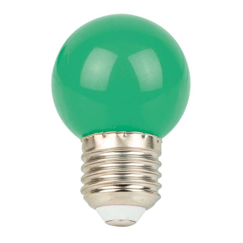 Showgear G45 E27 kunststof led-lamp voor prikkabel 1W groen G45 E27 kunststof led-lamp voor prikkabel 1W groen