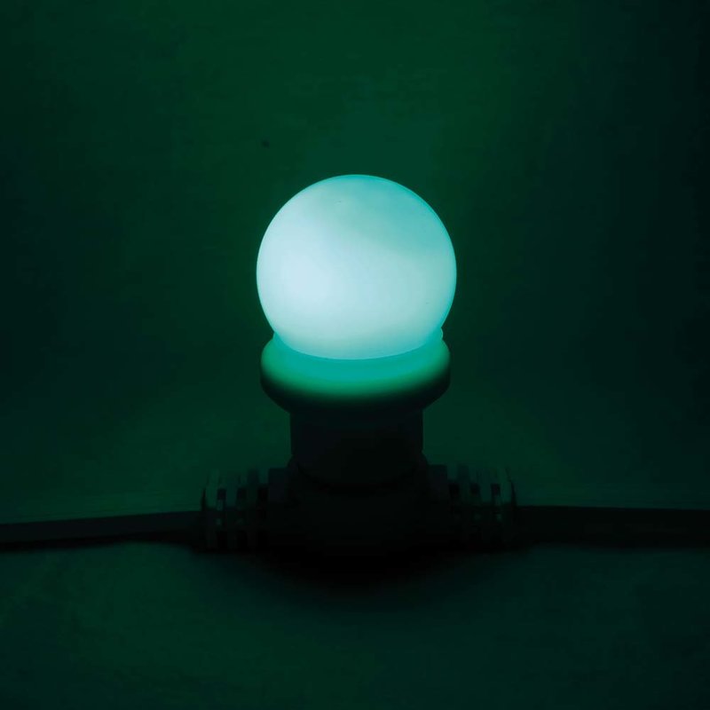 Showgear G45 E27 kunststof led-lamp voor prikkabel 1W groen G45 E27 kunststof led-lamp voor prikkabel 1W groen