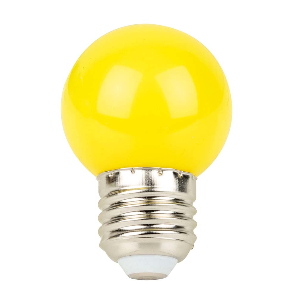 Showgear G45 E27 kunststof led-lamp voor prikkabel 1W geel afbeelding