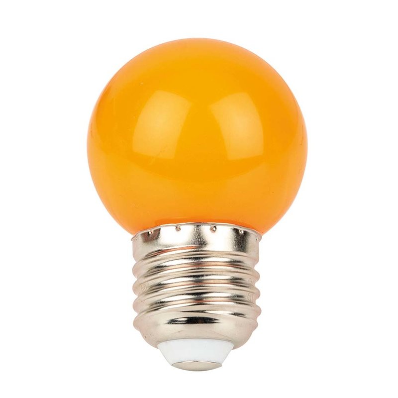 G45 E27 kunststof led-lamp voor prikkabel 1W oranje