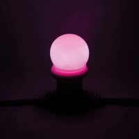 Showgear G45 E27 kunststof led-lamp voor prikkabel 1W roze G45 E27 kunststof led-lamp voor prikkabel 1W roze