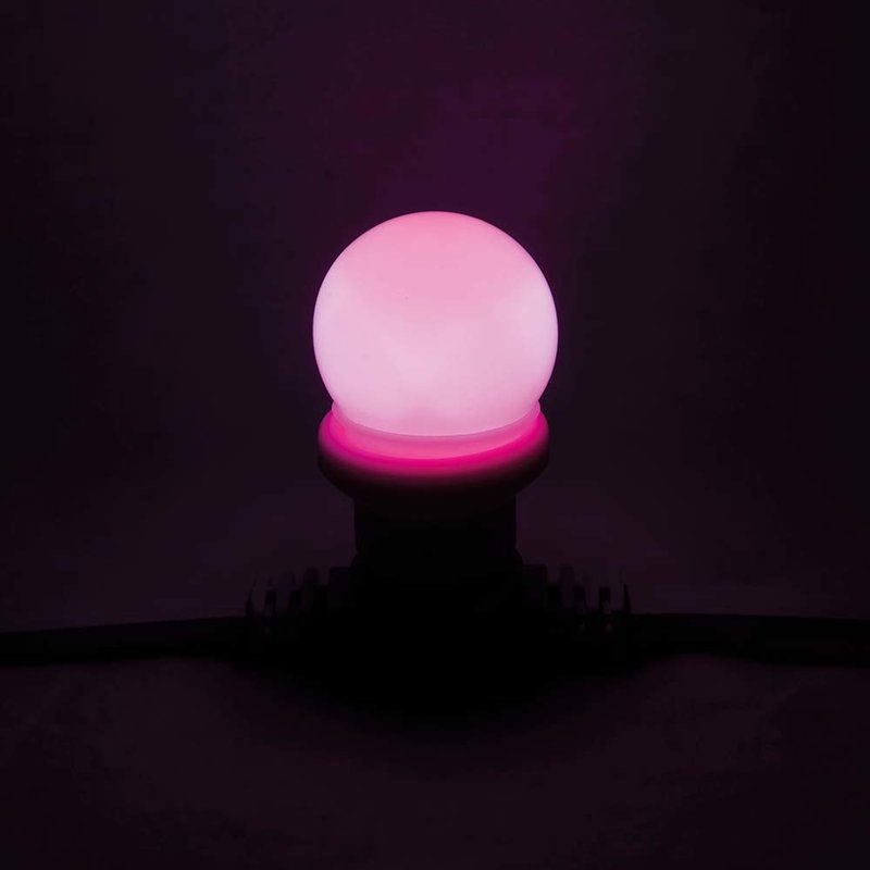 Showgear G45 E27 kunststof led-lamp voor prikkabel 1W roze G45 E27 kunststof led-lamp voor prikkabel 1W roze