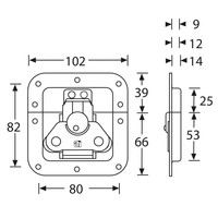 Adam Hall 17291S BLK Medium inbouw vlinderslot 12mm diep zwart 17291S BLK Medium inbouw vlinderslot 12mm diep zwart