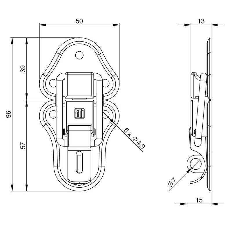 1602 BLK groot opbouwslot zwart